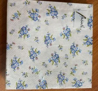 Servilletas mini flores azules (kit de 4 unidades)