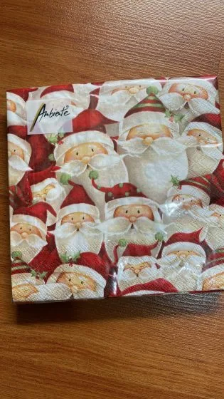 Servilletas Navideñas Caras de santa (kit de 4 unidades)